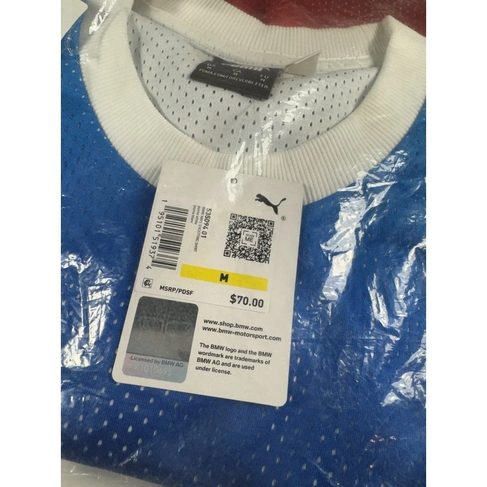 PUMA x BMW M Motorsport Shooting Shirt Blue Red Men's‎ Sz M *NEW* 535094-01 $70